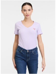 Světle fialové dámské tričko Guess - Dámské