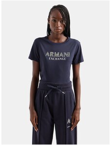 Tmavě modré dámské tričko Armani Exchange - Dámské