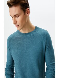 Koton Knitwear Sweater Basic Crew Neck Raglan Sleeve Cotton