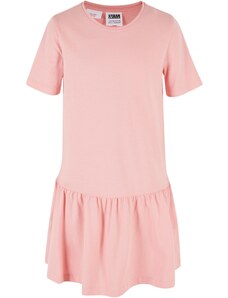 Urban Classics Kids Dívčí šaty Valance Tee Dress - růžové