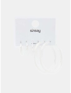Sinsay - Sada 3 párů náušnic - sříbrná
