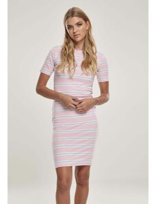 UC Ladies Dámské Stretch Stripe Dress dívčí růžová/oceánská modrá