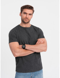 Ombre Clothing Pánské tričko s ozdobným efektem konfet - černé V5 OM-TSCT-0178
