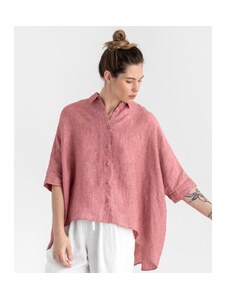 Magic Linen Lehká lněná košile HANA v Cranberry barvě Velikost: XS/M