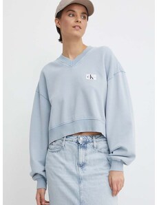 Bavlněná mikina Calvin Klein Jeans dámská, hladká