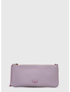 Kožená kabelka Pinko fialová barva, 102747 A1KM