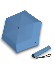 Knirps KNIRPS US.050 BLUE WITH BLACK - lehký dámský skládací plochý deštník