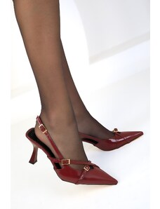Soho Burgundy Patent Leather Women's Classic Heeled Shoes 18857