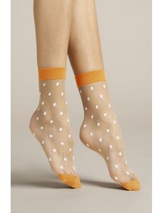 Fiore Oranžovo-bílé ponožky Papavero 20DEN