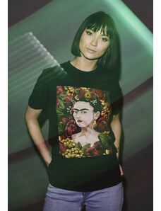 Merchcode Ladies Dámské tričko Frida Kahlo Portrait černé