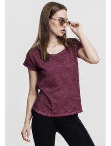 UC Ladies Dámské tričko s dlouhým zády ve tvaru spreje s barvou vínové