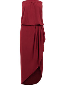 UC Ladies Dámské šaty z viskózy Bandeau vínové barvy