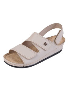 Buxa Dámské kožené sandály BZ215 - Béžová