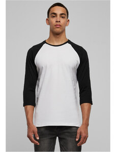UC Men Kontrastní raglánové tričko s 3/4 rukávy wht/bl