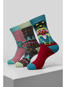 Urban Classics Accessoires Vánoční ponožky Christmas nutcracker - 3-Pack multicolor
