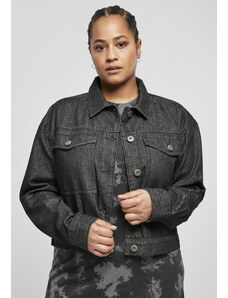 UC Ladies Dámská krátká oversized džínová bunda s černým praním