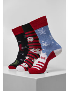 Urban Classics Accessoires Vánoční ponožky Santa Ho - 3-Pack multicolor