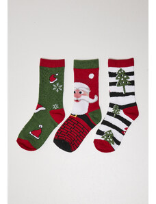 Urban Classics Accessoires Vánoční ponožky Stripe Santa - 3-Pack multicolor