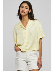 UC Ladies Dámská viskózová saténová rekreační košile měkce žlutá