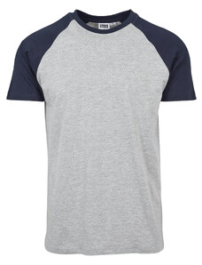 UC Men Raglánové kontrastní tričko šedé/námořnické