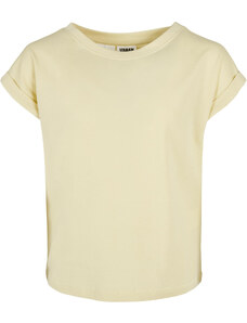 Urban Classics Kids Dívčí organické tričko s prodlouženým ramenem měkké žluté