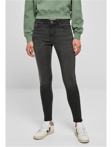 UC Ladies Dámské úzké džíny se středním pasem - černé