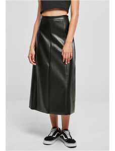 UC Ladies Dámská midi sukně ze syntetické kůže černá