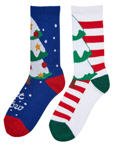 Urban Classics Accessoires Vánoční ponožky X-Mas Tree - 2-balení vícebarevné