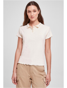 UC Ladies Dámské tričko Rib Polo s bílým pískem