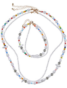 Urban Classics Accessoires Různé perleťové vrstvení náhrdelník a kotník Set vícebarevné