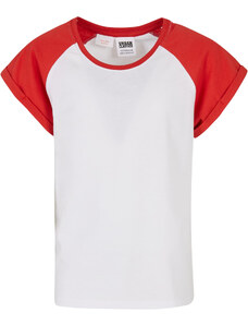 Urban Classics Kids Dívčí kontrastní raglánové tričko bílé/velké