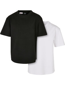 Urban Classics Kids Chlapecké těžké oversized tričko 2-balení bílá+černá