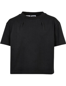 Urban Classics Kids Dívčí organické oversized plisované tričko černé