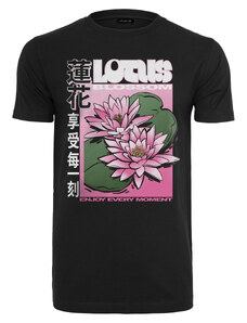 MT Men Černé tričko s lotosovým květem