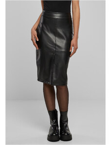 UC Ladies Dámská tužková sukně ze syntetické kůže černá