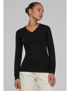 UC Ladies Dámský pletený svetr s výstřihem do V černé barvy