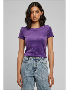 UC Ladies Dámské krátké sametové tričko v pravé fialové barvě