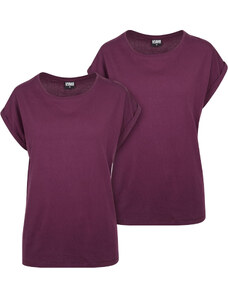 UC Ladies Dámské tričko s prodlouženým ramenem 2-balení třešeň/třešeň