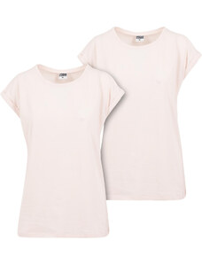 UC Ladies Dámské triko s prodlouženým ramenem 2-Pack růžová/růžová