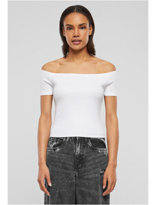 UC Ladies Dámské tričko Organic Off Shoulder Rib - bílé