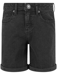 Urban Classics Kids Dívčí kraťasy Organic Stretch Denim 5 Pocket - černé