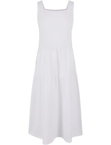 Urban Classics Kids Dívčí šaty 7/8 Length Valance Summer Dress - bílé