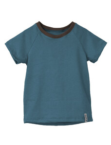 Crawler Organická bavlna tričko krátký rukáv dětské Ocelově modrá