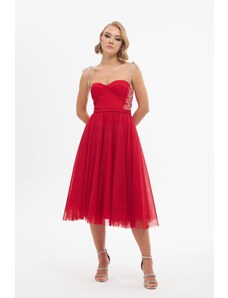 Carmen Red Tulle Stone Princess Promise Dress