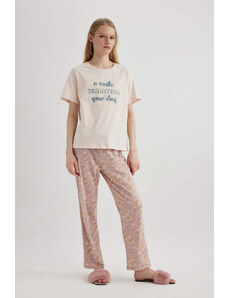 DEFACTO Fall in Love Printed 2 Piece Pajama Set