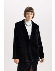 DEFACTO Oversize Fit Velvet Blazer