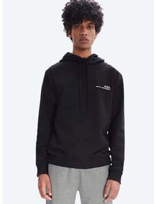 Bavlněná mikina A.P.C. Hoodie Item COEAS-H27672 BLACK pánská, černá barva, s kapucí, hladká