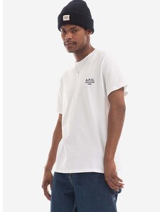 Bavlněné tričko A.P.C. Raymond bílá barva, COEZC.H26840-WHITE