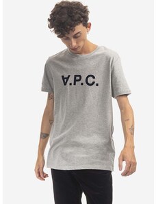 Bavlněné tričko A.P.C. VPC Color šedá barva, s potiskem, COEZB.H26943-LIGHTGRAYC