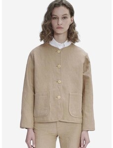 Plátěná bunda A.P.C. Blouson Katia béžová barva, oversize, hladká, LIAEO-F02803 BEIGE